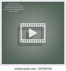 film strip with play - vector icon with shadow
