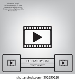 film strip with play - vector icon with shadow