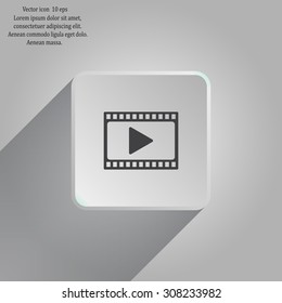 film strip with play - vector icon with shadow