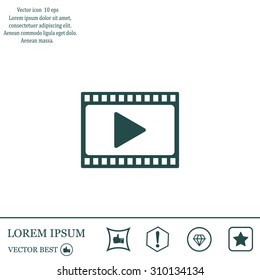 film strip with play - vector icon with shadow