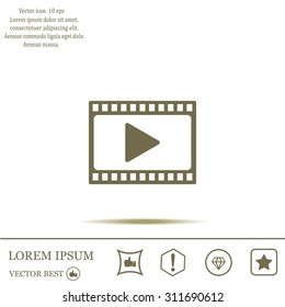 film strip with play - vector icon with shadow