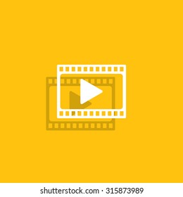 film strip with play - vector icon with shadow