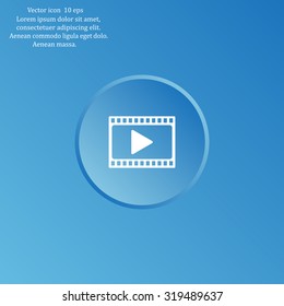 film strip with play - vector icon with shadow