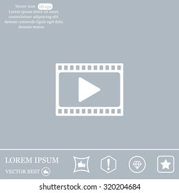 film strip with play - vector icon with shadow