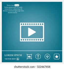 film strip with play - vector icon with shadow