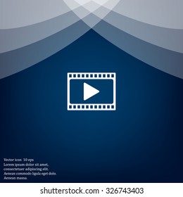 film strip with play - vector icon with shadow