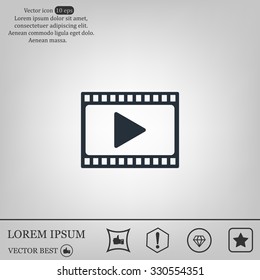film strip with play - vector icon with shadow
