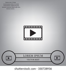 film strip with play - vector icon with shadow