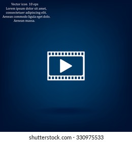 film strip with play - vector icon with shadow