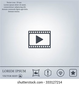 film strip with play - vector icon with shadow