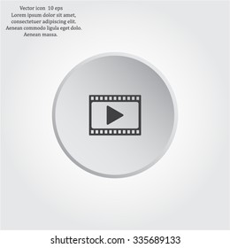 film strip with play - vector icon with shadow