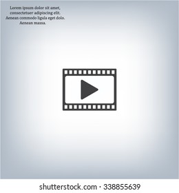 film strip with play - vector icon with shadow