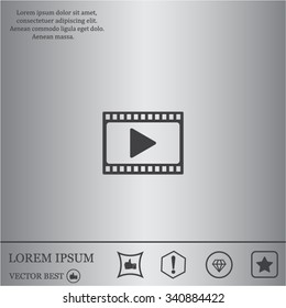 film strip with play - vector icon with shadow