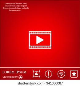 film strip with play - vector icon with shadow