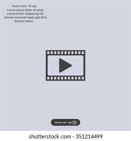 film strip with play - vector icon with shadow