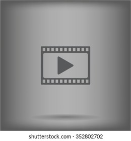 film strip with play - vector icon with shadow