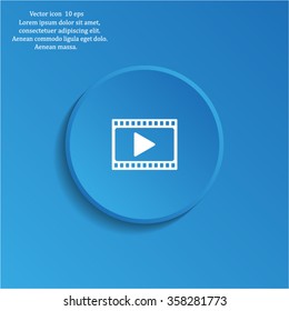 film strip with play - vector icon with shadow