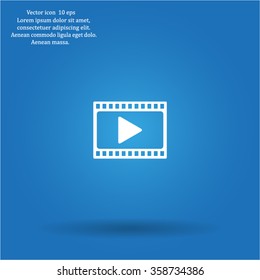 film strip with play - vector icon with shadow