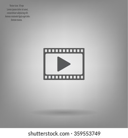 film strip with play - vector icon with shadow