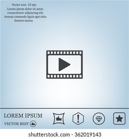film strip with play - vector icon with shadow