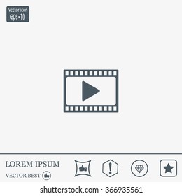 film strip with play - vector icon with shadow