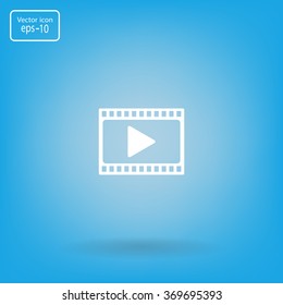 film strip with play - vector icon with shadow