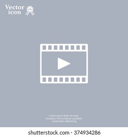 film strip with play - vector icon