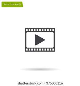 film strip with play - vector icon with shadow