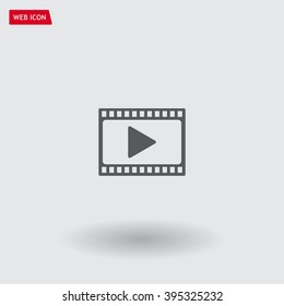 film strip with play - vector icon with shadow