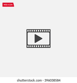 film strip with play - vector icon with shadow