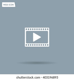 film strip with play - vector icon with shadow