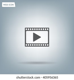 film strip with play - vector icon with shadow