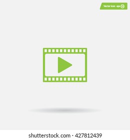 film strip with play - vector icon with shadow