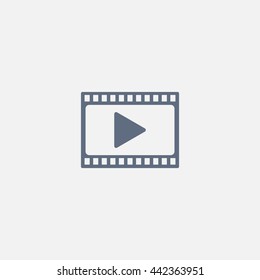 film strip with play - vector icon with shadow