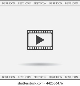 film strip with play - vector icon with shadow