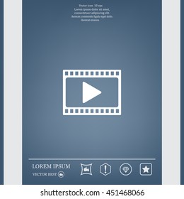 film strip with play - vector icon with shadow