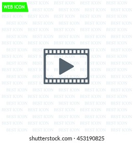 film strip with play - vector icon with shadow