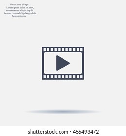 film strip with play - vector icon with shadow