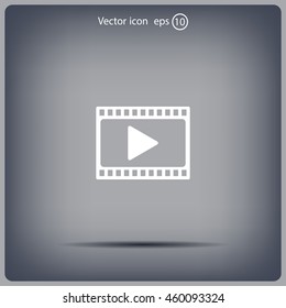 film strip with play - vector icon with shadow