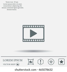 film strip with play - vector icon with shadow