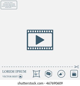film strip with play - vector icon with shadow