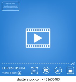 film strip with play - vector icon with shadow