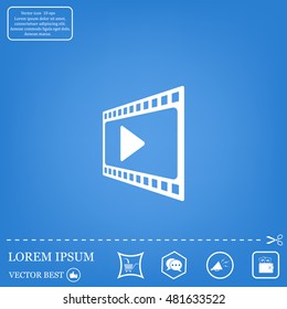 film strip with play - vector icon with shadow