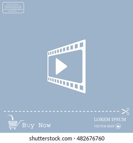 film strip with play - vector icon with shadow