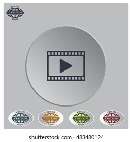 film strip with play - vector icon with shadow