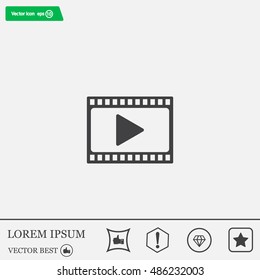 film strip with play - vector icon with shadow