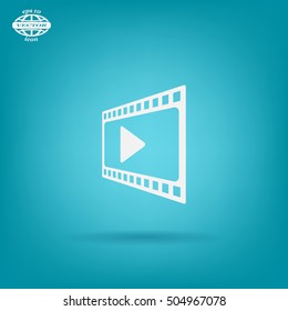 film strip with play - vector icon with shadow
