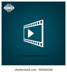film strip with play - vector icon with shadow