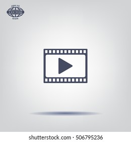film strip with play - vector icon with shadow