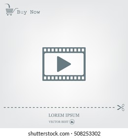 film strip with play - vector icon with shadow